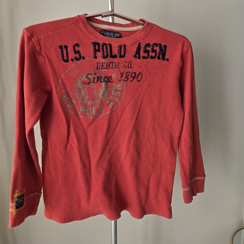 U.S. Polo Assn. Red Kids Long Sleeve Shirt Sz.M
